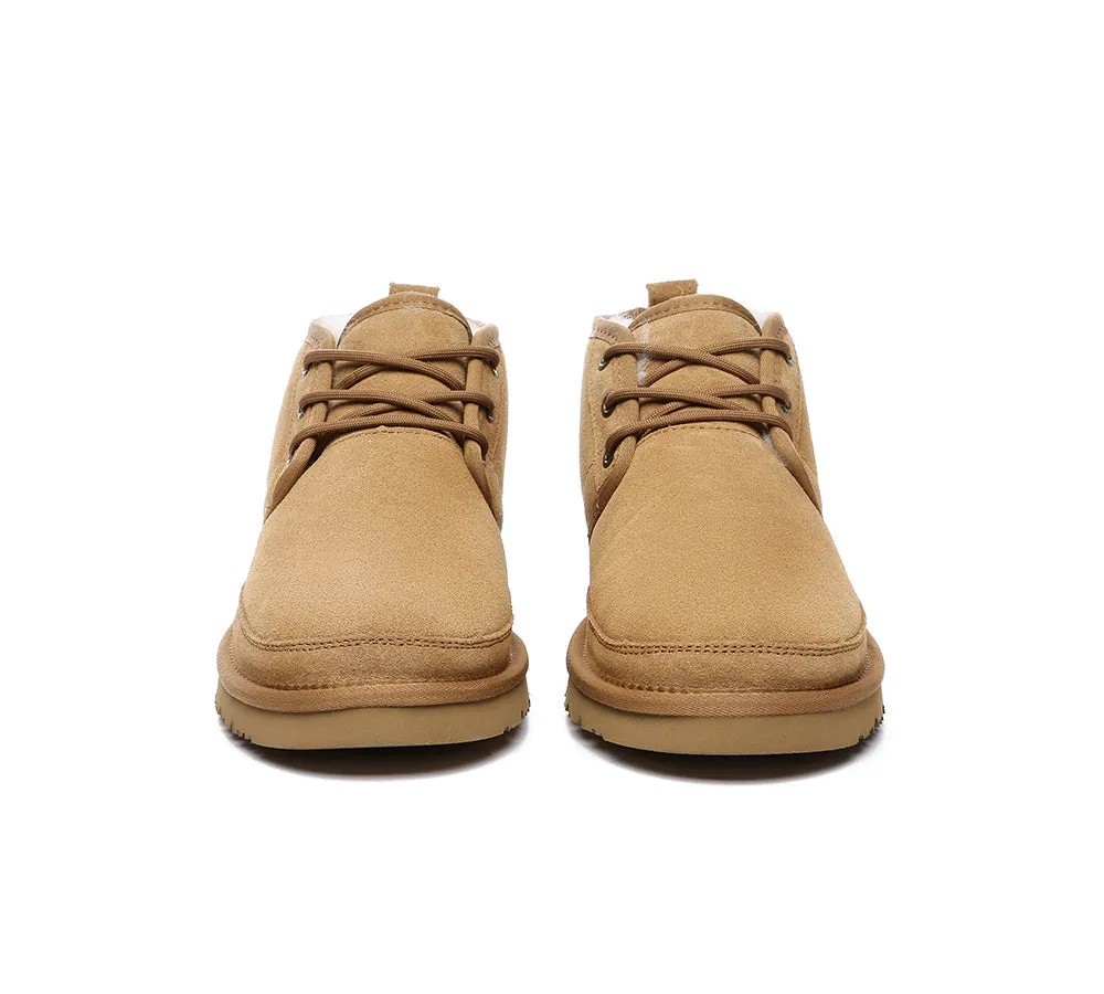 AUSTRALIAN SHEPHERD® UGG Men Sheepskin Wool Lace Up Ankle Casual Boots Leonard