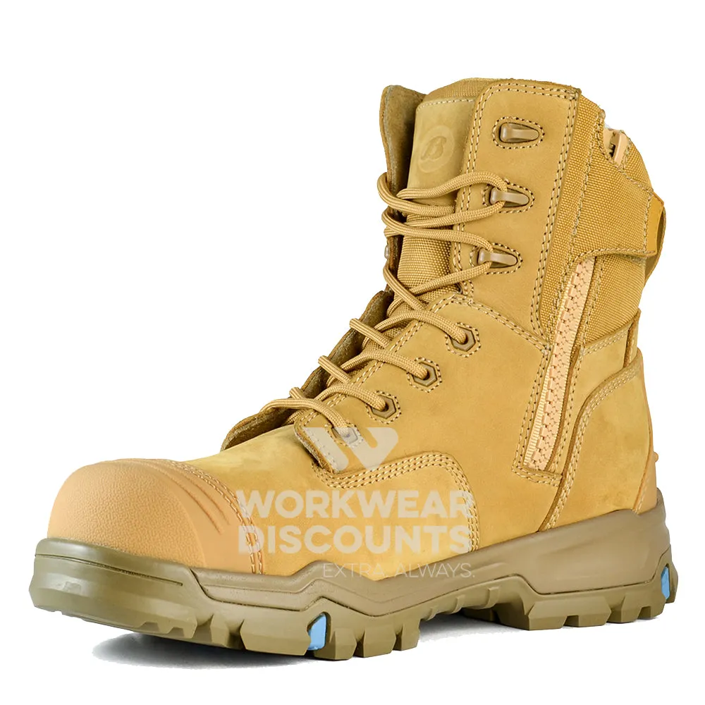 Bata Marto Scuff Cap High Cut Zip Lace Safety Boots Wheat