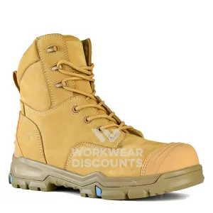 Bata Marto Scuff Cap High Cut Zip Lace Safety Boots Wheat