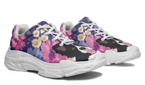 Border Collie Dog Portrait Chunky Sneakers