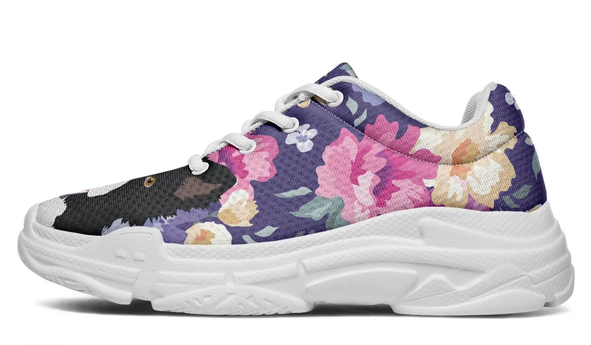 Border Collie Dog Portrait Chunky Sneakers