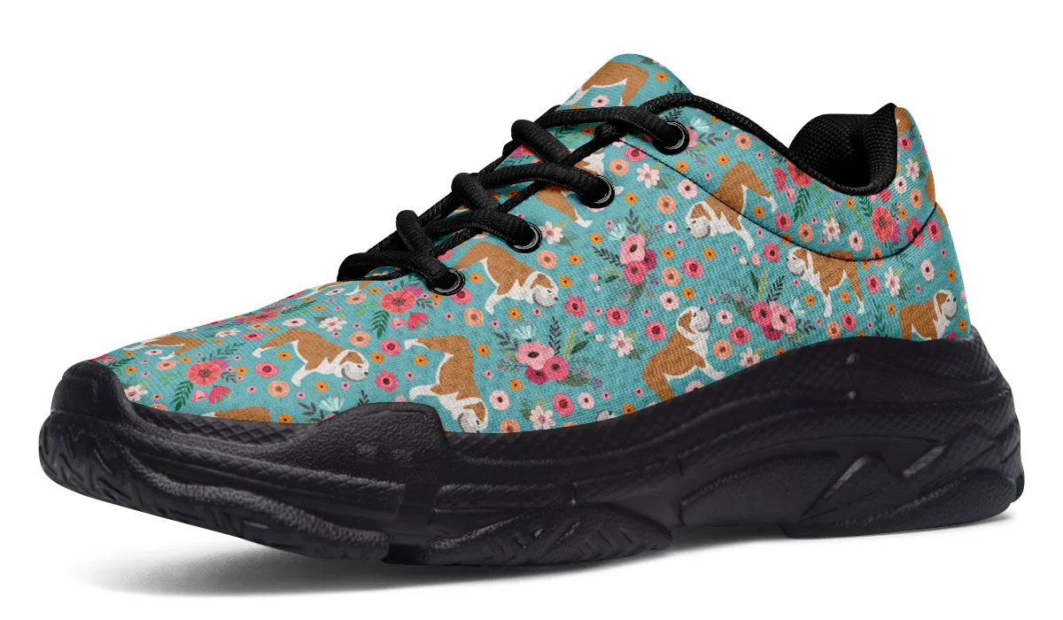 Bulldog Flower Chunky Sneakers