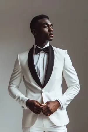 Chester High QualityWhite slim Fit Men Tuxedos Suit