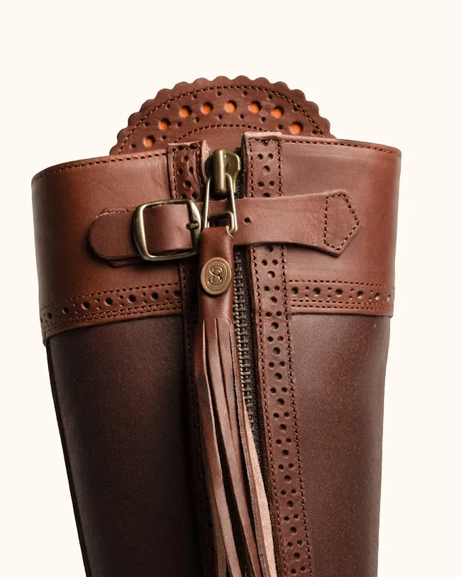 Classic Spanish Riding Boots Flat Sole