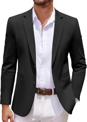 COOFANDY Men's Casual Knit Blazer Two Button Lightweight Sport Coats Suit Jacket COOFANDY Men's Casual Knit Blazer Two Button Lightweight Sport Coats Suit Jacket