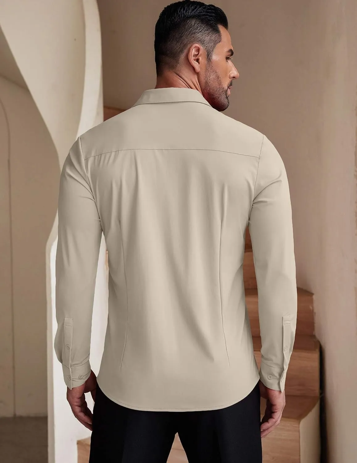 COOFANDY Men's Muscle Fit Dress Shirts Wrinkle-Free Long Sleeve Casual Button Down Shirts
