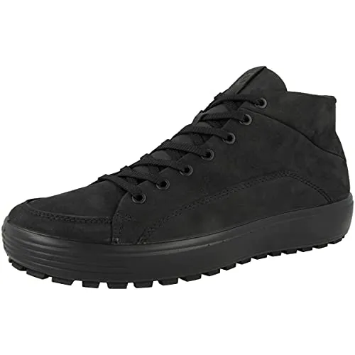 ECCO Men's Soft 7 Tred Urban Bootie Hydromax Water-Resistant Sneaker, Black Nubuck, 10-10.5
