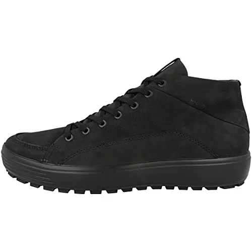ECCO Men's Soft 7 Tred Urban Bootie Hydromax Water-Resistant Sneaker, Black Nubuck, 10-10.5