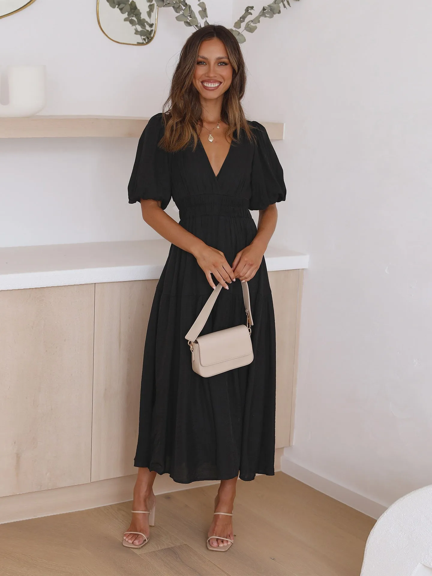 EVE™ - COMFORTABLE PUFF SLEEVES DRESS