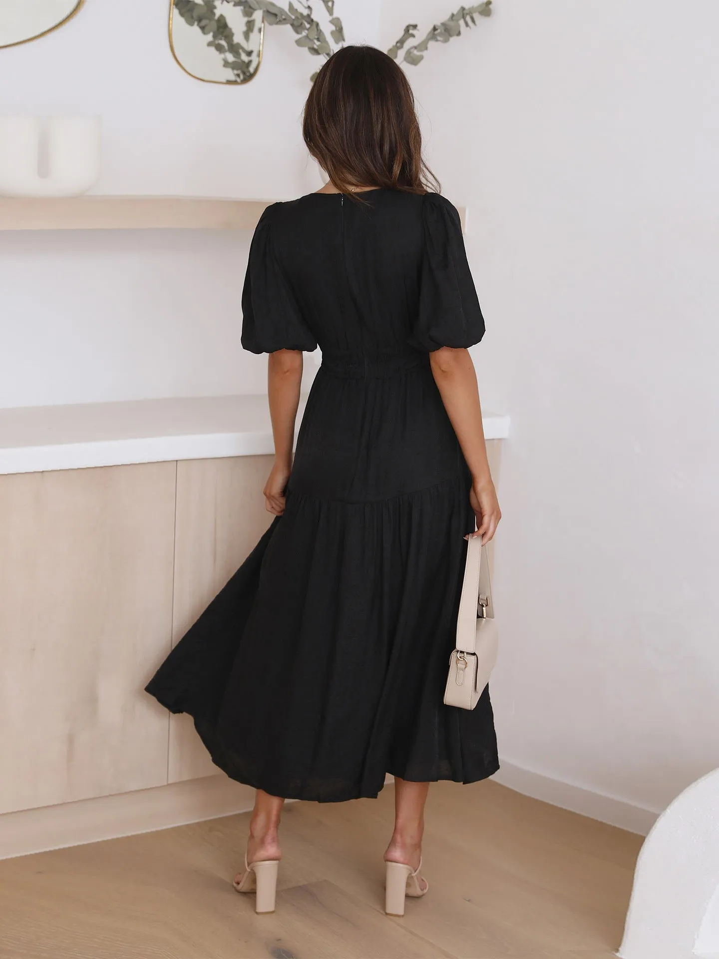 EVE™ - COMFORTABLE PUFF SLEEVES DRESS