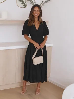 EVE™ - COMFORTABLE PUFF SLEEVES DRESS
