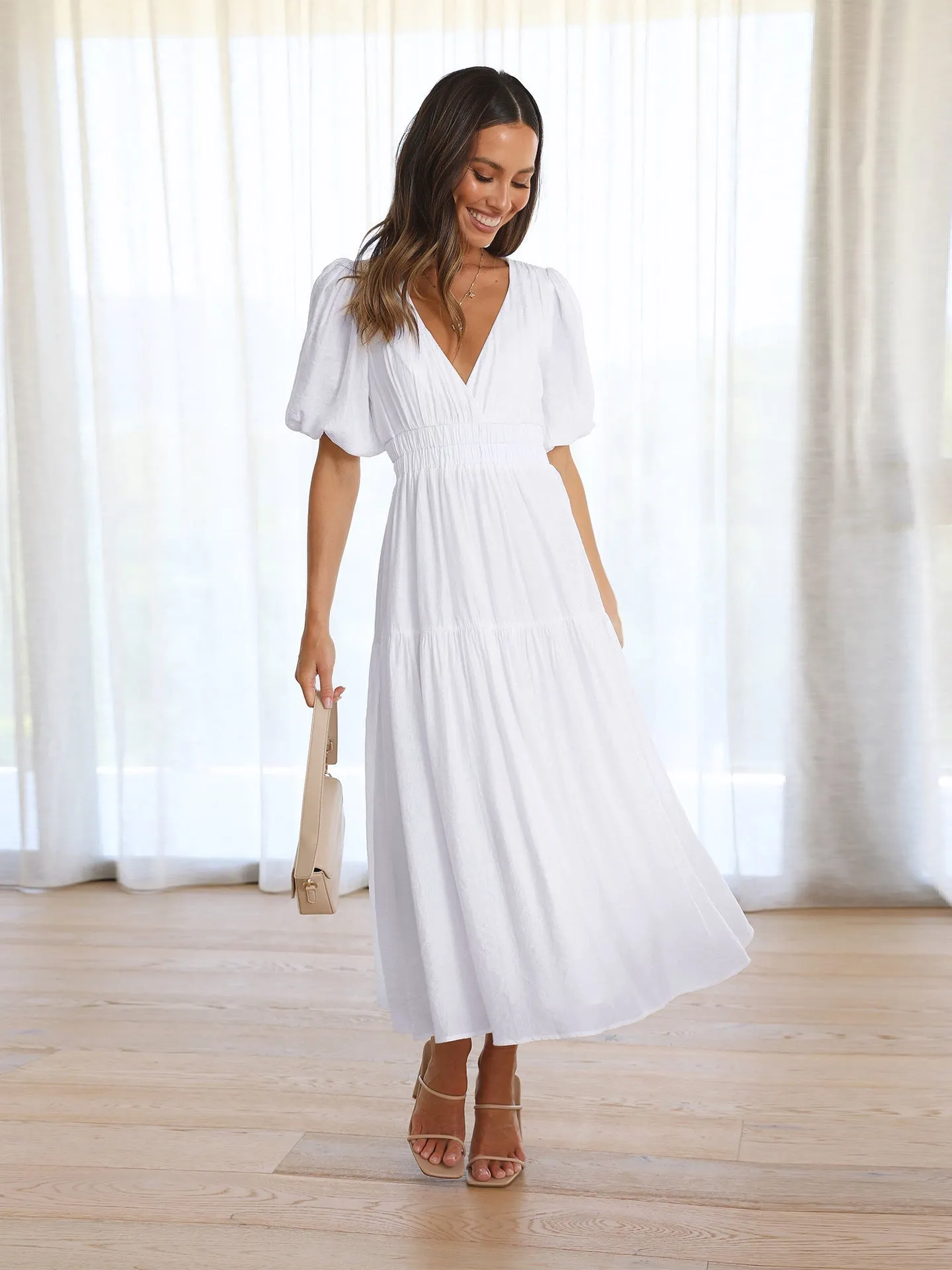 EVE™ - COMFORTABLE PUFF SLEEVES DRESS