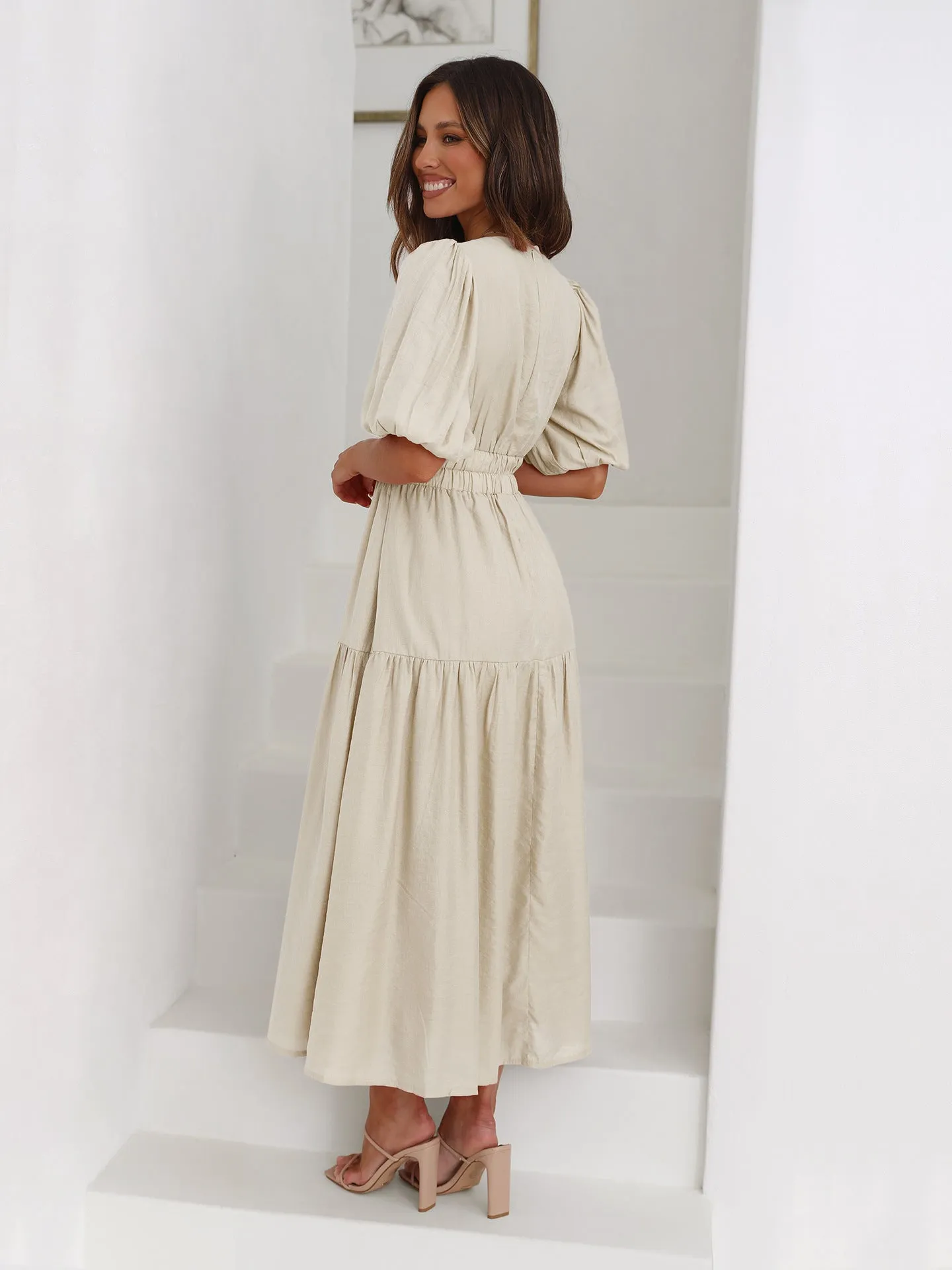 EVE™ - COMFORTABLE PUFF SLEEVES DRESS