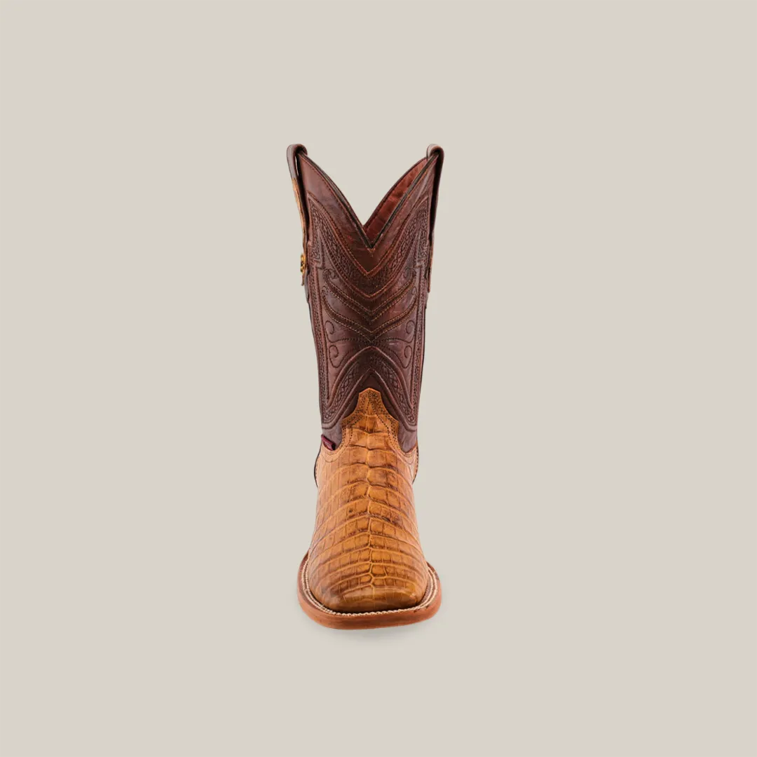 Exotic Caiman Belly - Camel - Square Toe
