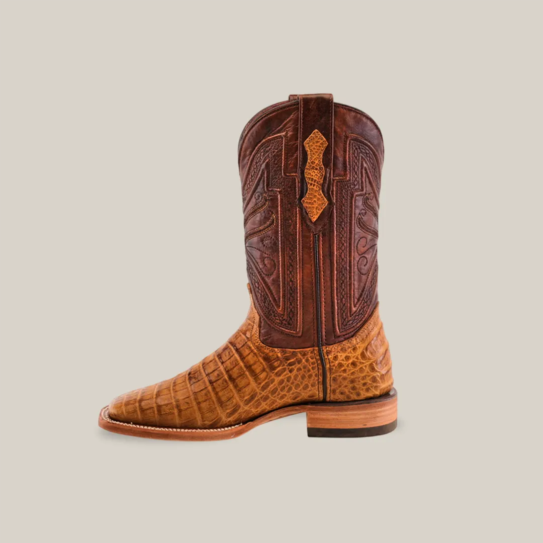 Exotic Caiman Belly - Camel - Square Toe