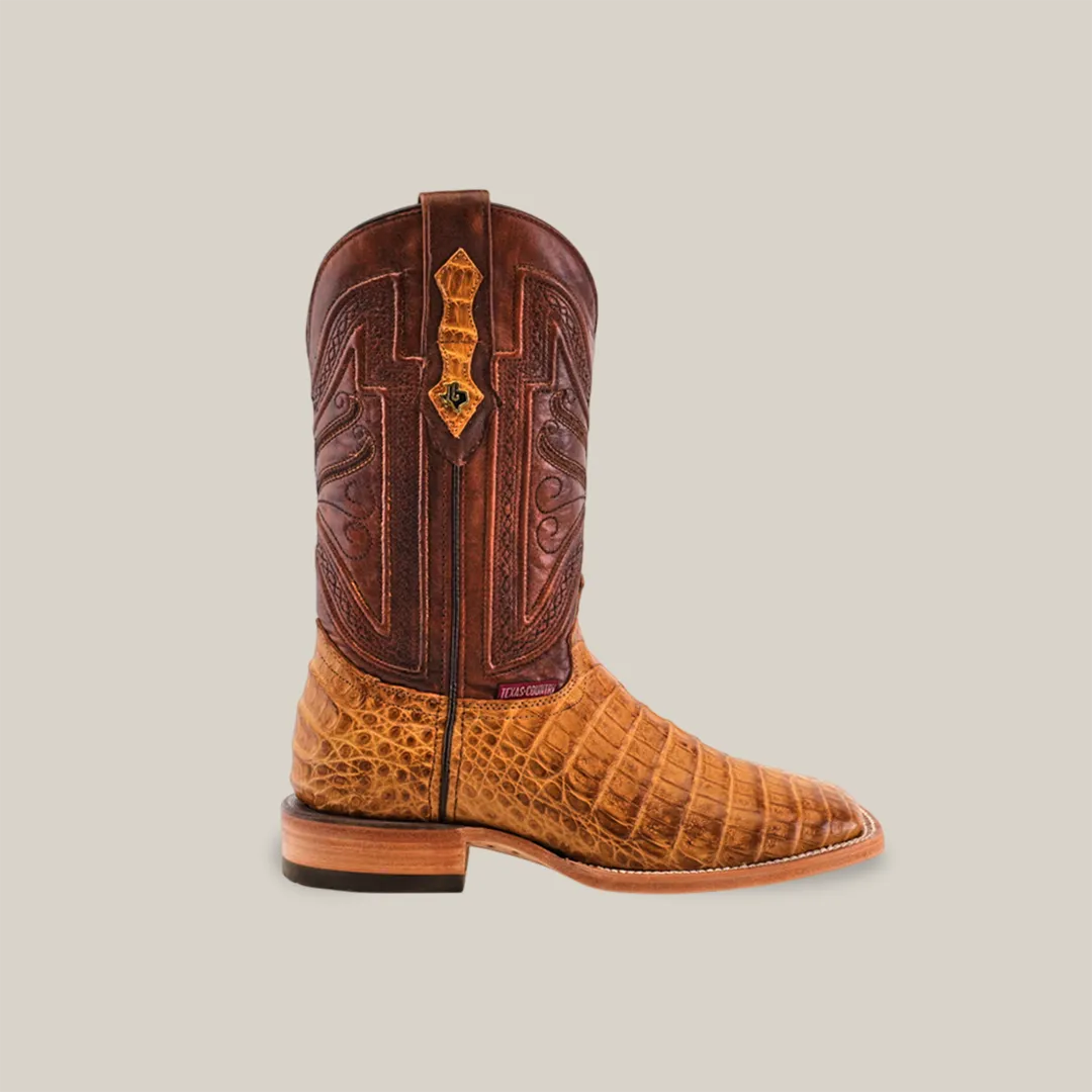 Exotic Caiman Belly - Camel - Square Toe