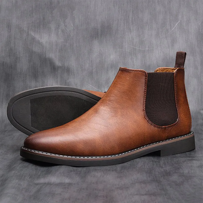 Exquisite Gifts - Men's Vintage Fashion Chelsea Leather Boots