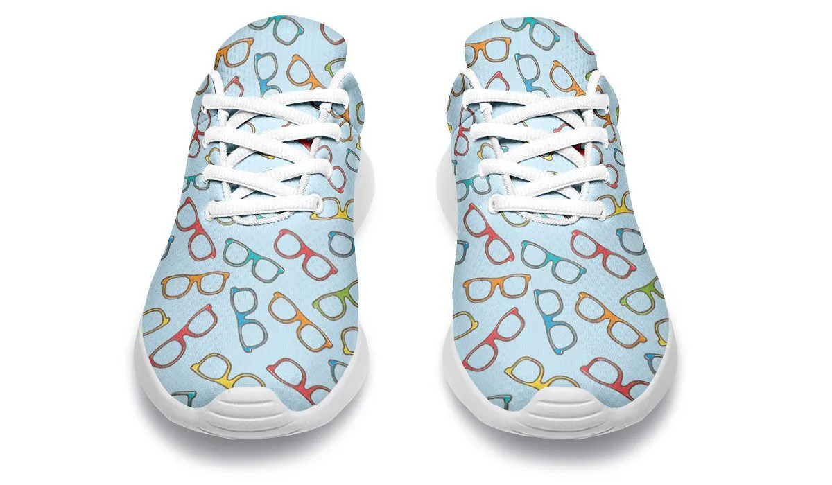 Eye Glasses Pattern Blue Sneakers