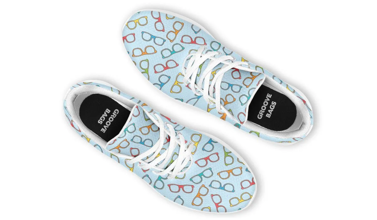 Eye Glasses Pattern Blue Sneakers
