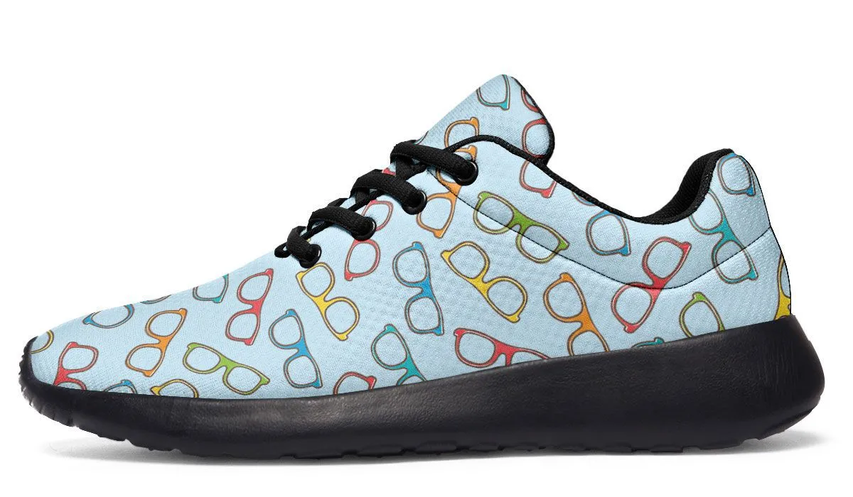 Eye Glasses Pattern Blue Sneakers