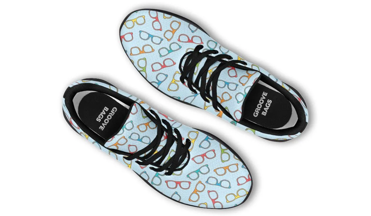 Eye Glasses Pattern Blue Sneakers
