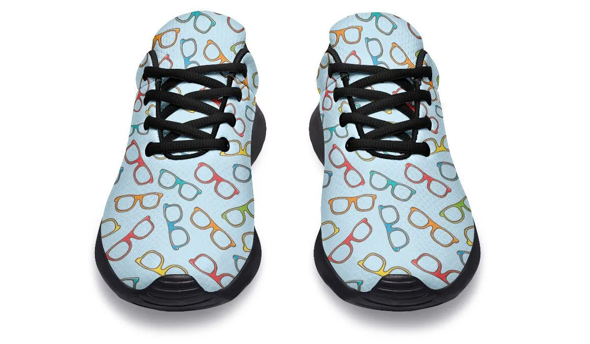 Eye Glasses Pattern Blue Sneakers