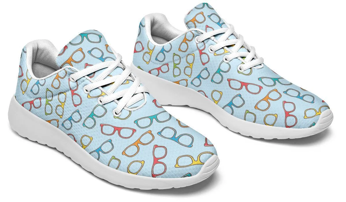 Eye Glasses Pattern Blue Sneakers