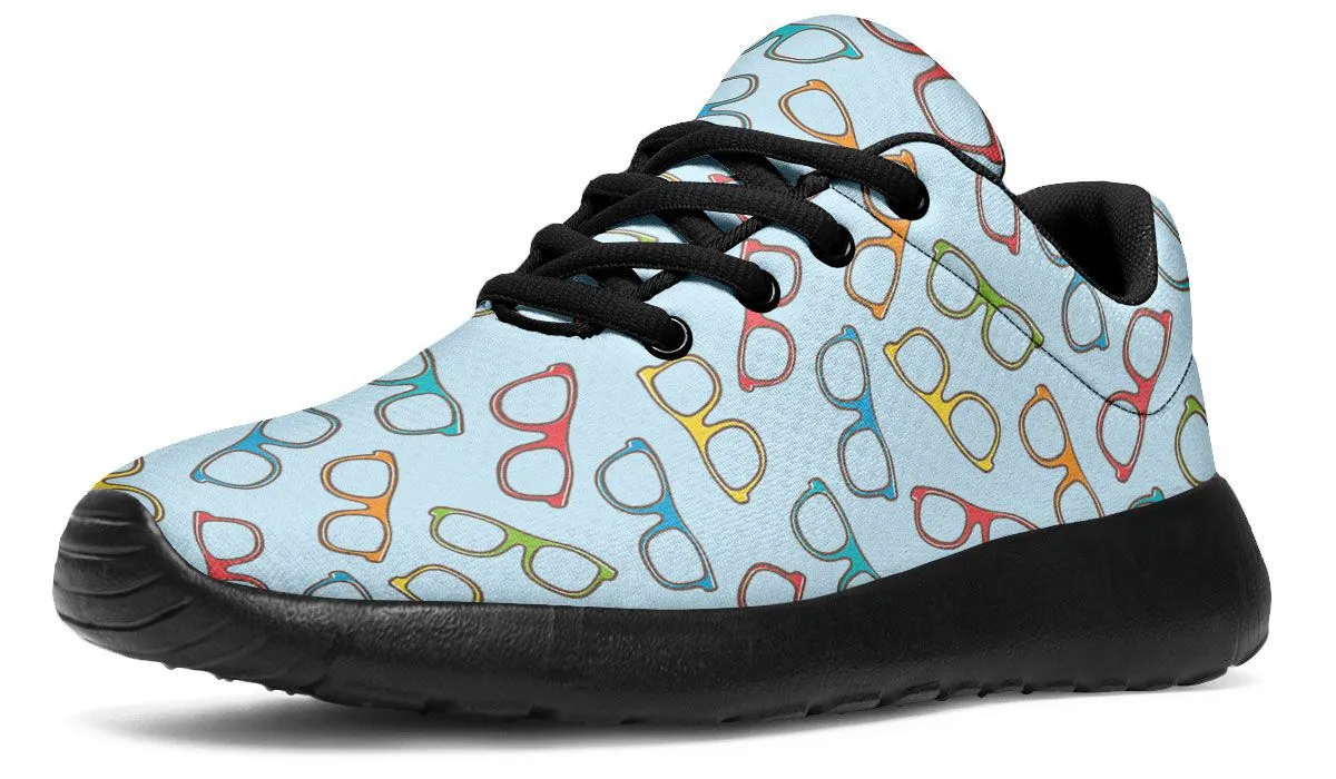 Eye Glasses Pattern Blue Sneakers