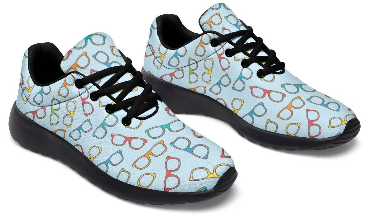 Eye Glasses Pattern Blue Sneakers