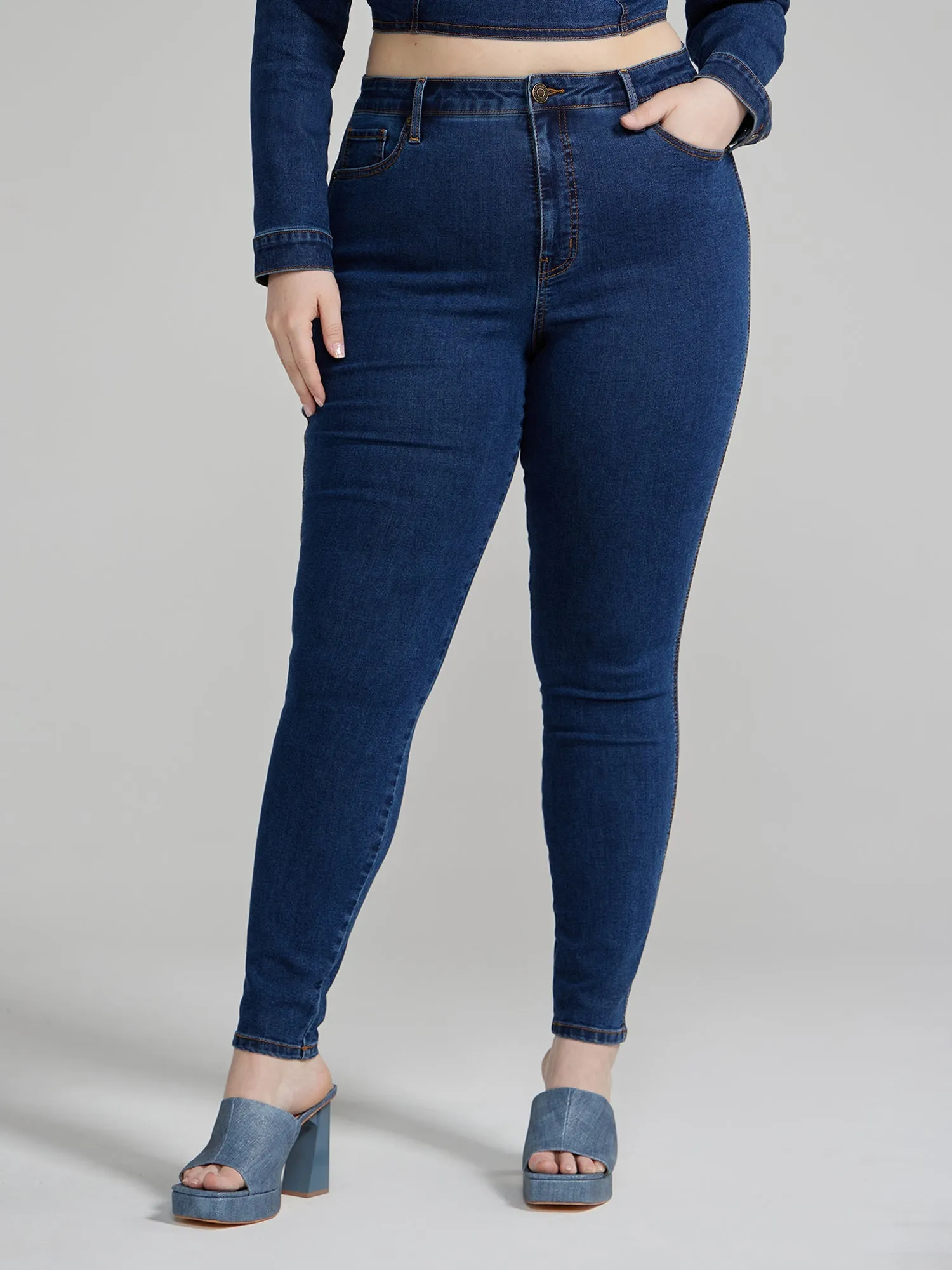 Fashion To Figure - Draya Skinny Jeans with Peplum Belt