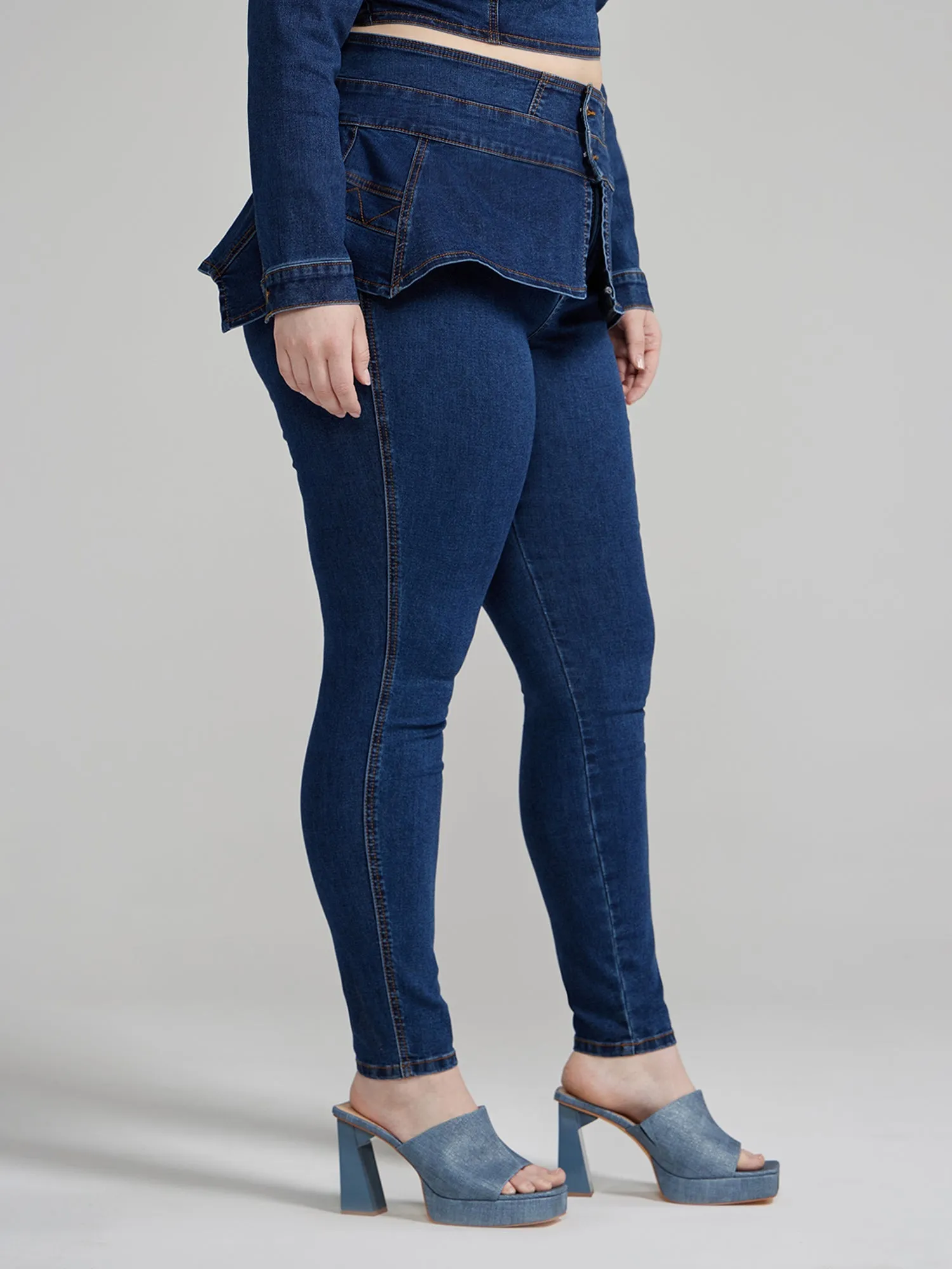 Fashion To Figure - Draya Skinny Jeans with Peplum Belt