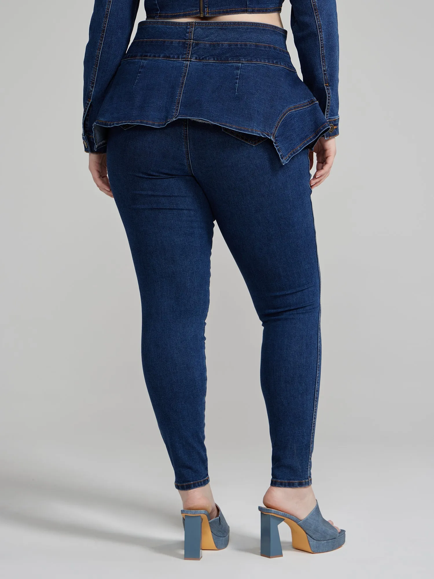 Fashion To Figure - Draya Skinny Jeans with Peplum Belt