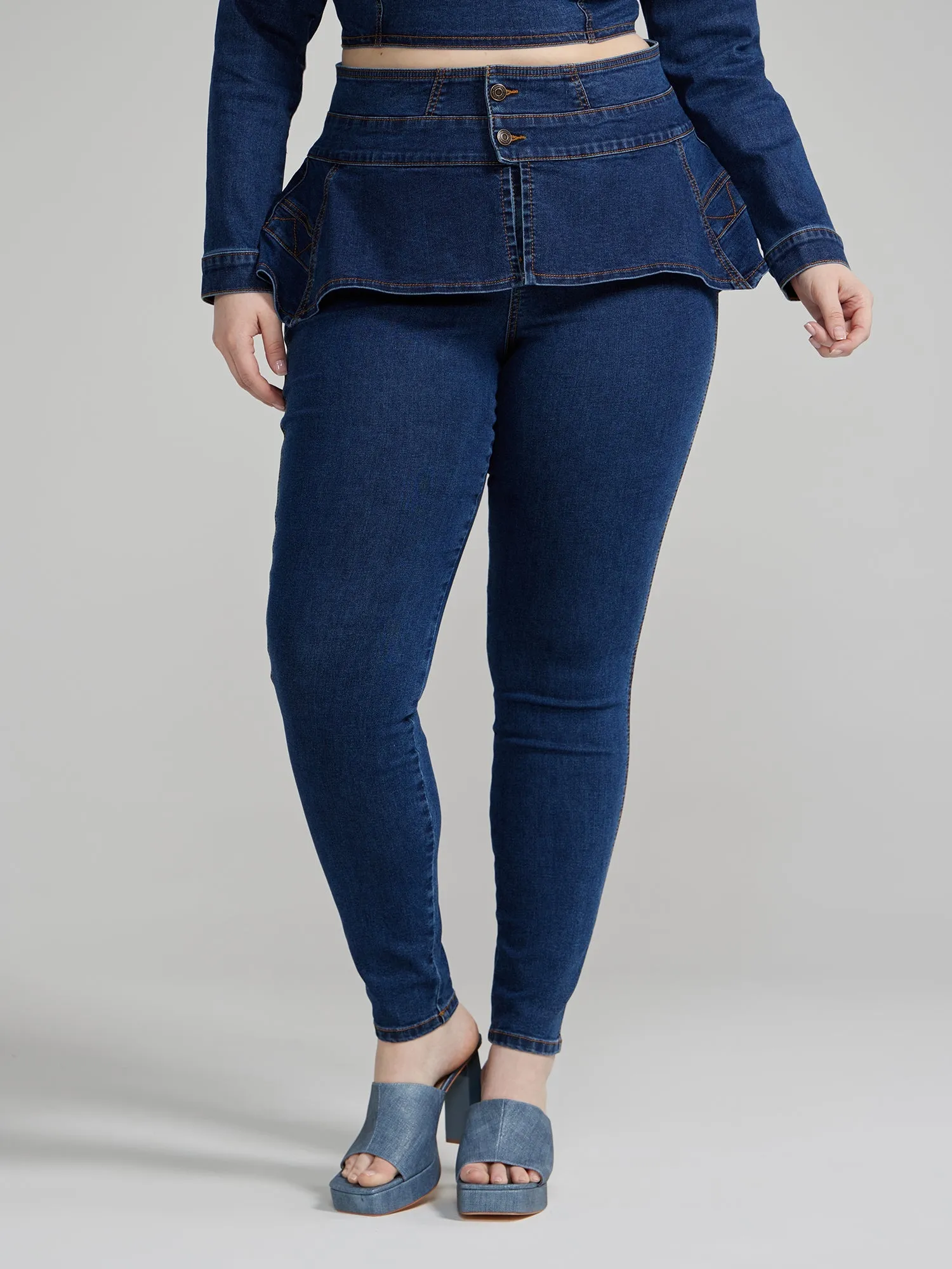 Fashion To Figure - Draya Skinny Jeans with Peplum Belt