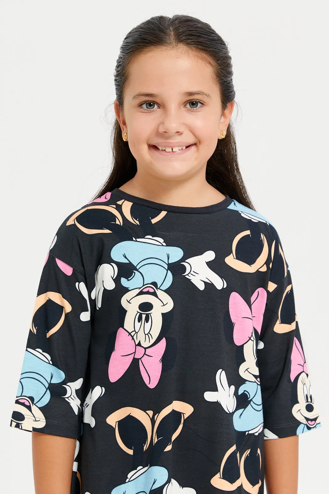 Girls Black Minnie Mouse Dress