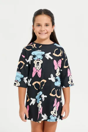 Girls Black Minnie Mouse Dress
