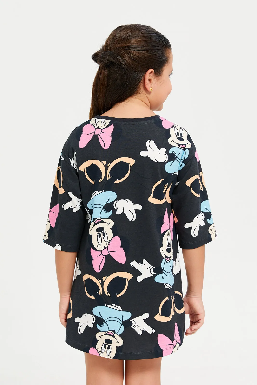 Girls Black Minnie Mouse Dress