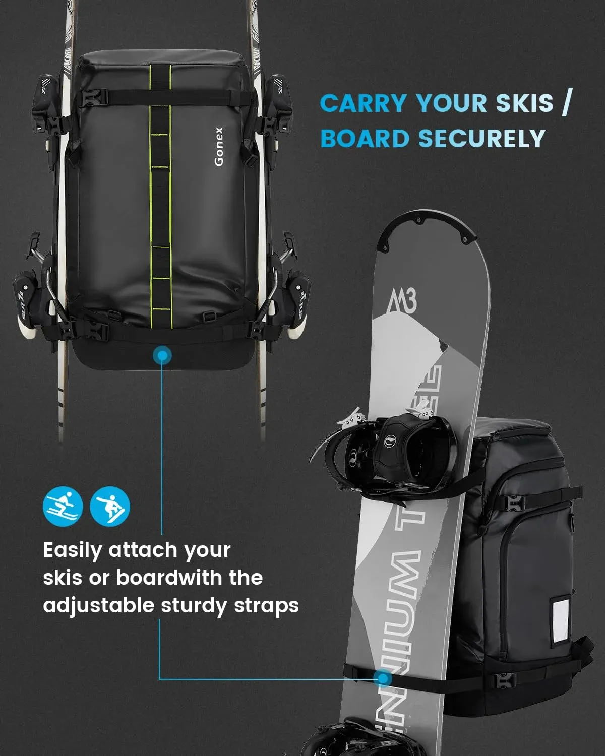 Gonex 50L Ski Boot Bag Backpack