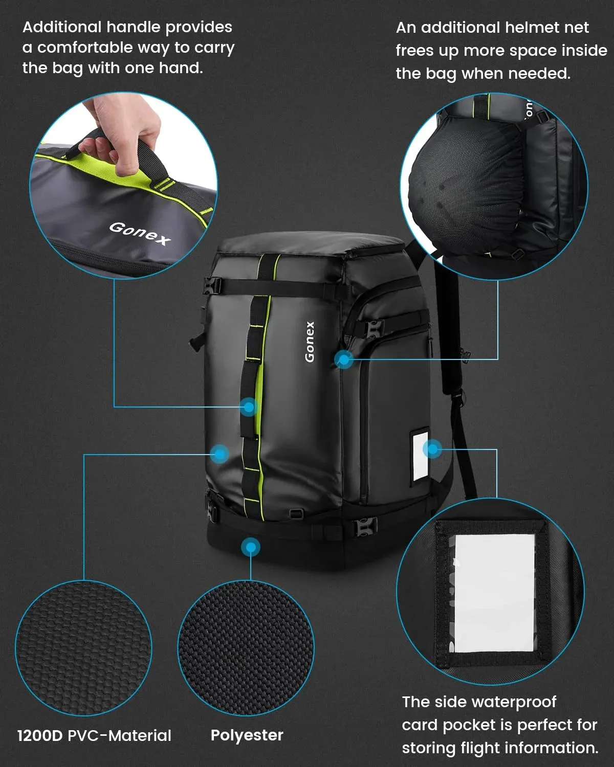 Gonex 50L Ski Boot Bag Backpack