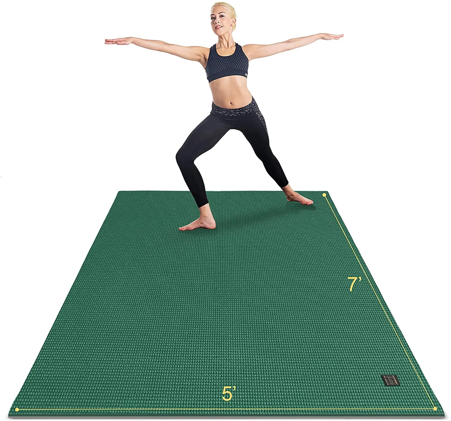 Gxmmat Large Yoga Mat Non-Slip 7'x5'x9mm, Thick Workout Mats for Home Gym Flooring, Extra Wide Exercise Mat for Men and Women Without Shoes, Non-Toxic Memory Foam, Comfortable for Stretching, Cardio