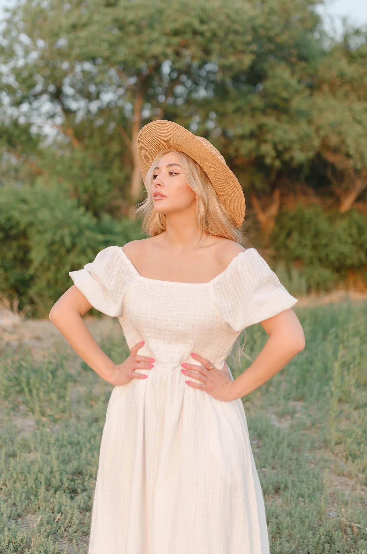 Haylie White Midi Dress