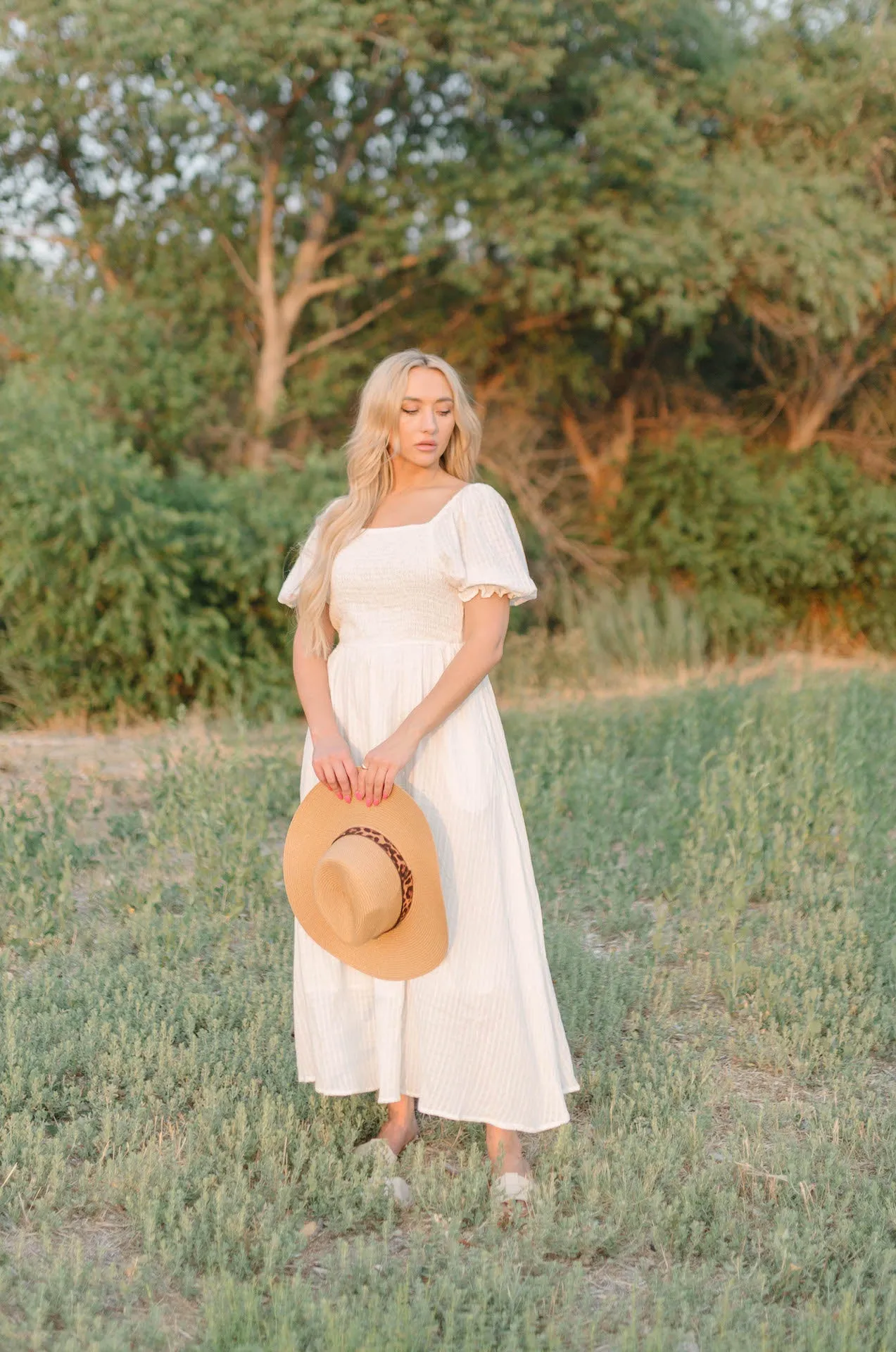 Haylie White Midi Dress