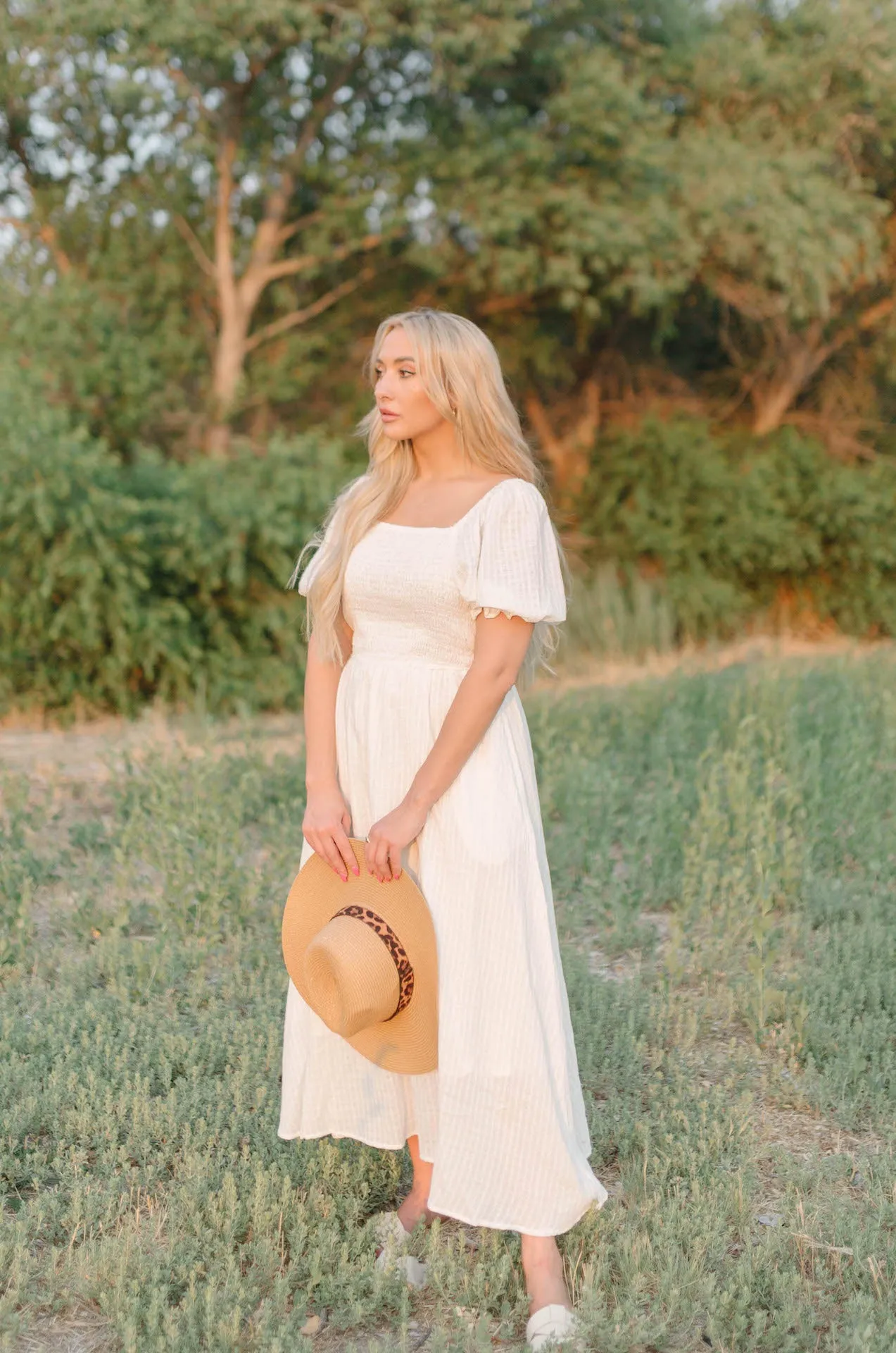 Haylie White Midi Dress