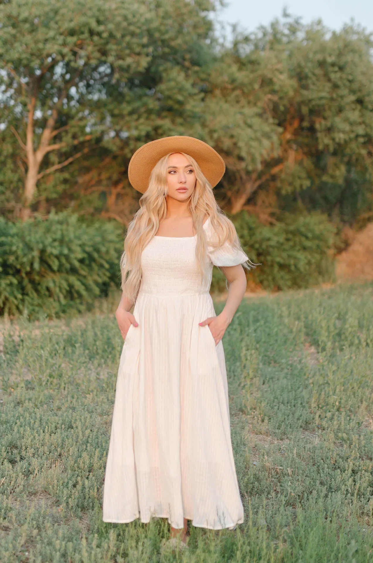 Haylie White Midi Dress