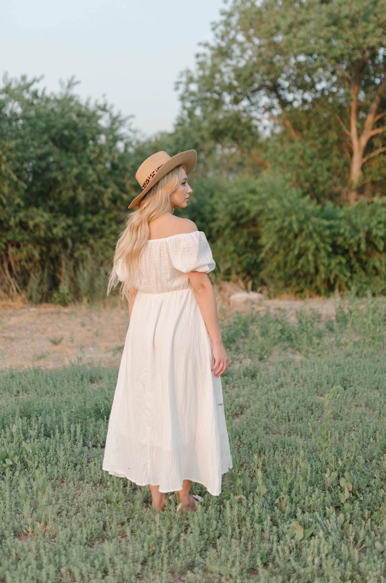 Haylie White Midi Dress