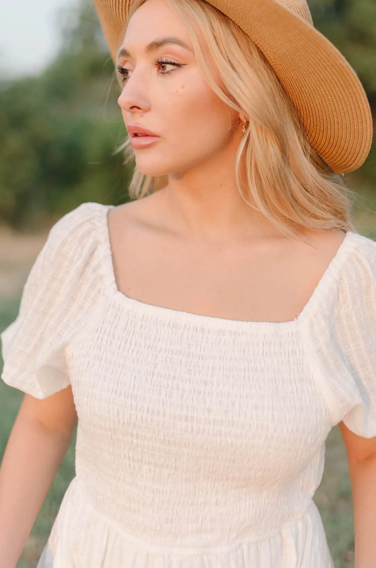 Haylie White Midi Dress