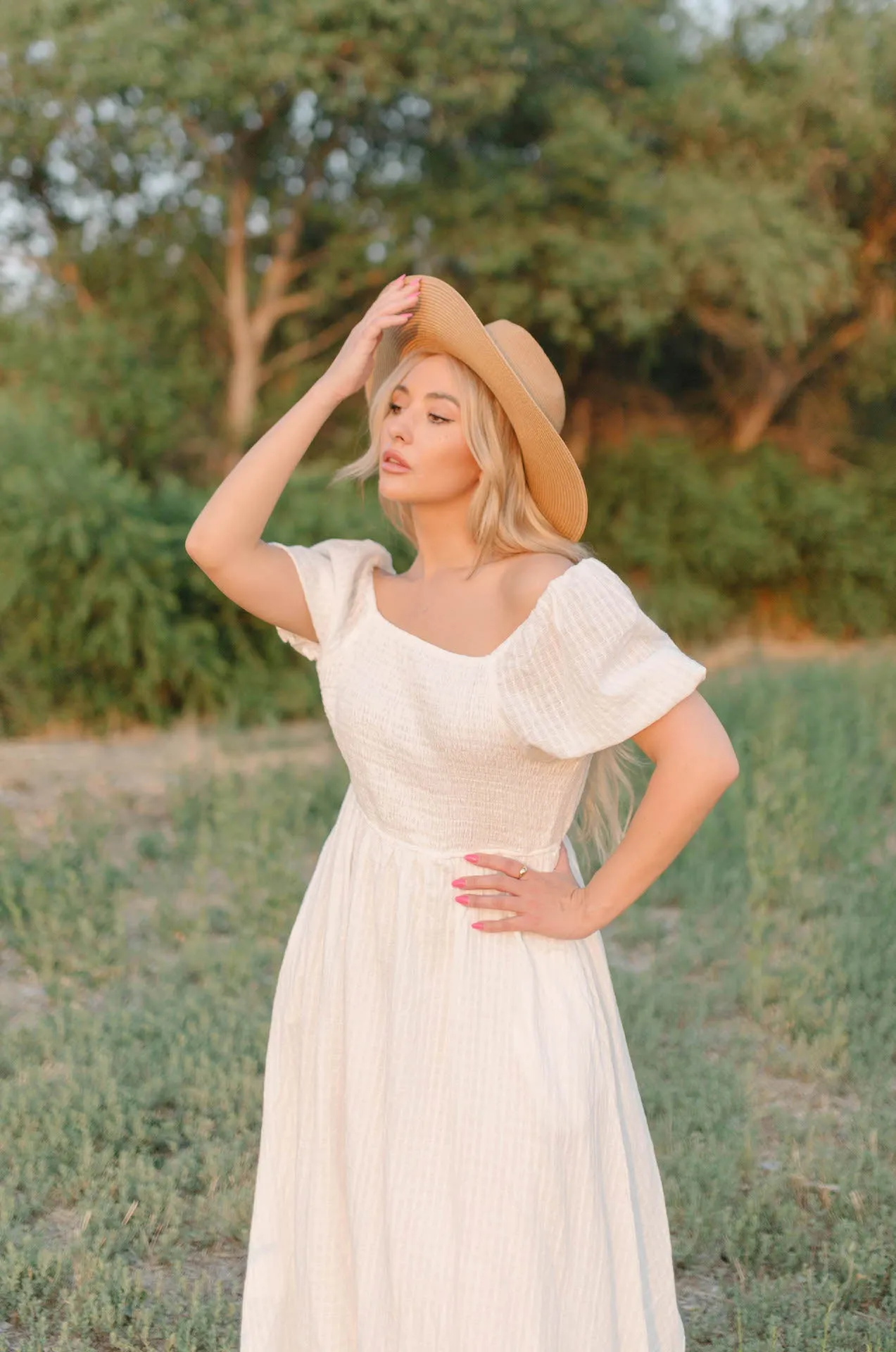 Haylie White Midi Dress