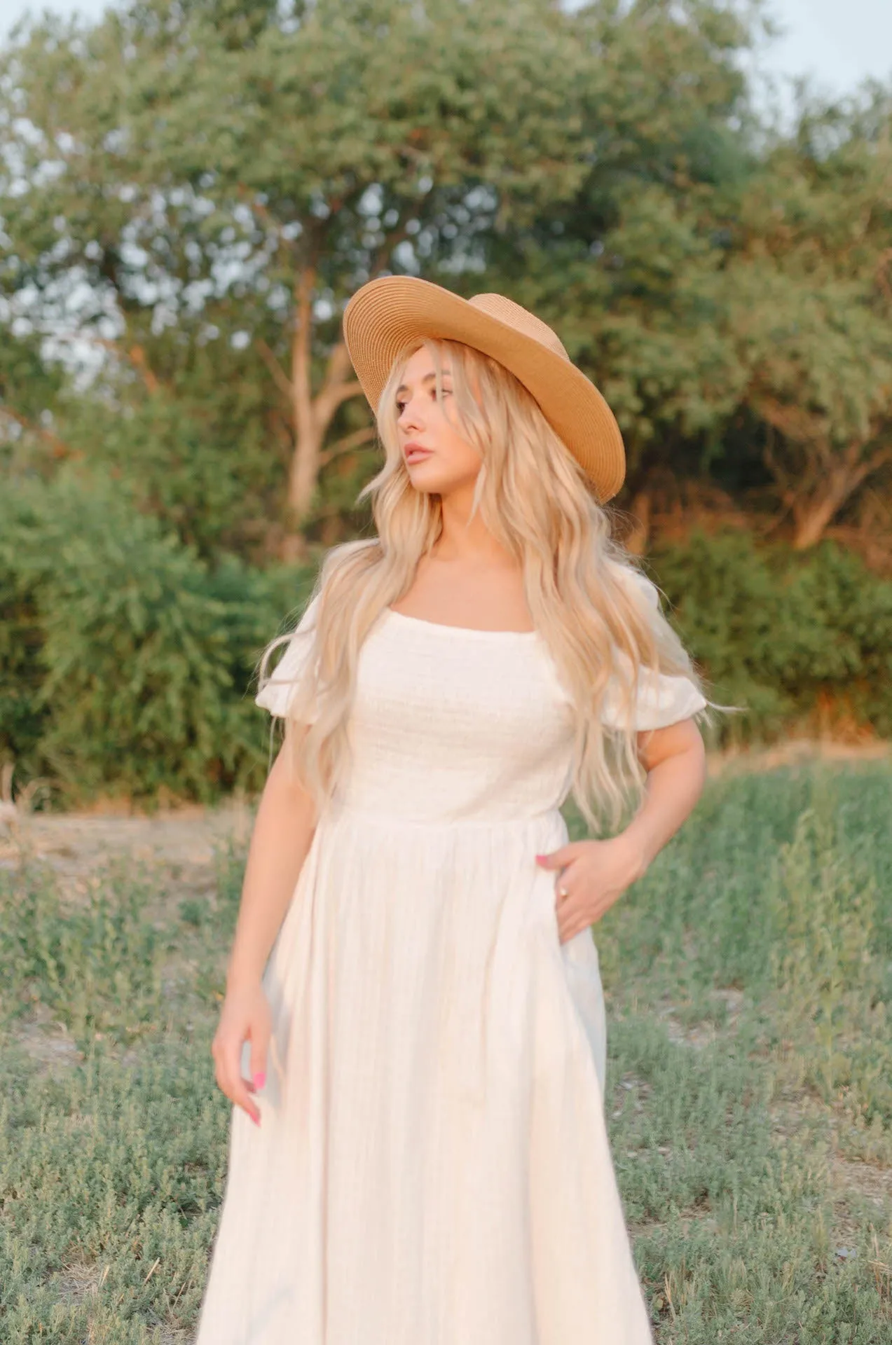 Haylie White Midi Dress