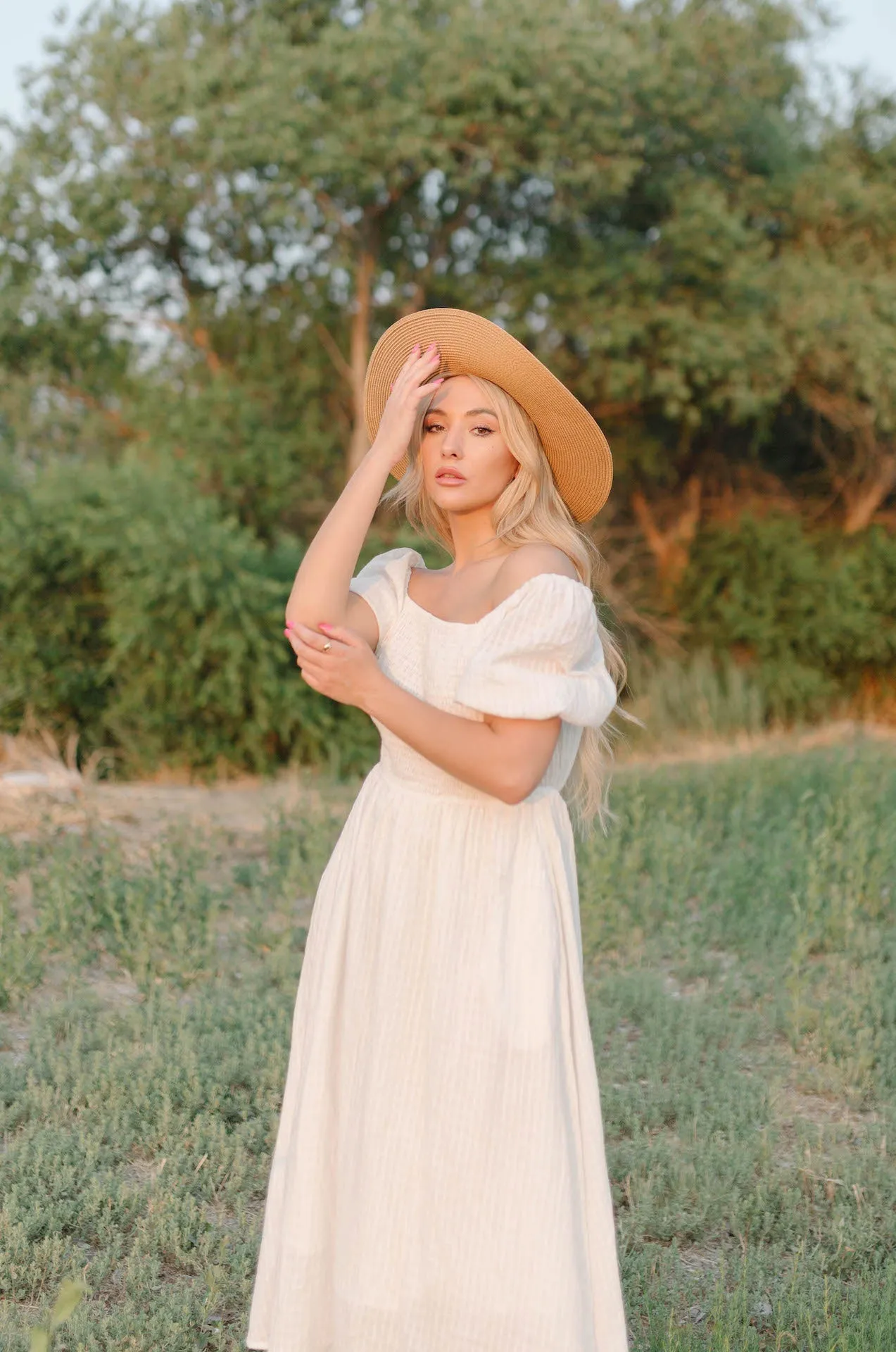 Haylie White Midi Dress