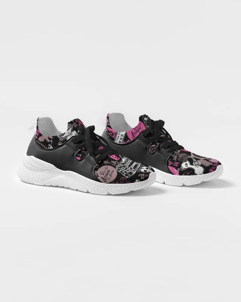 Hong Kong Pattern Women's Two-Tone Sneaker (Black)