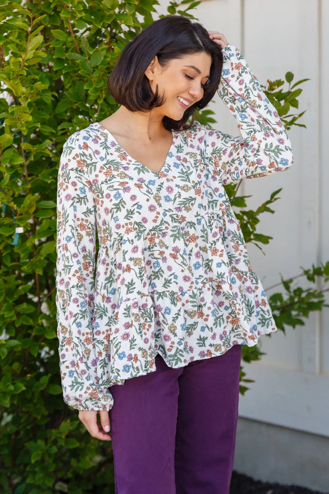 I Think I Can V-Neck Floral Top (Online Exclusive)